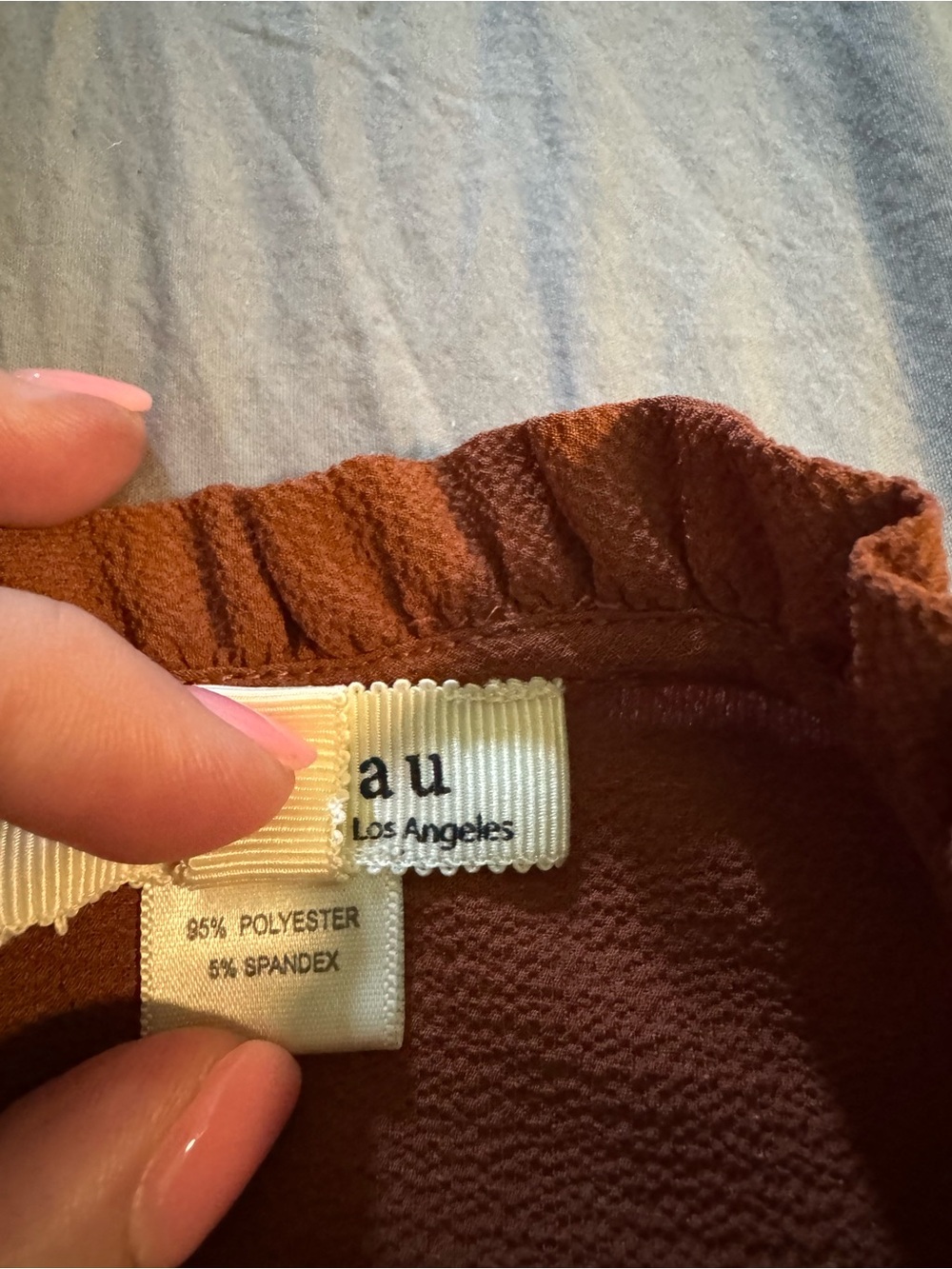 Monteau Rust Ruffle-Neck Blouse - Picture 7 of 8